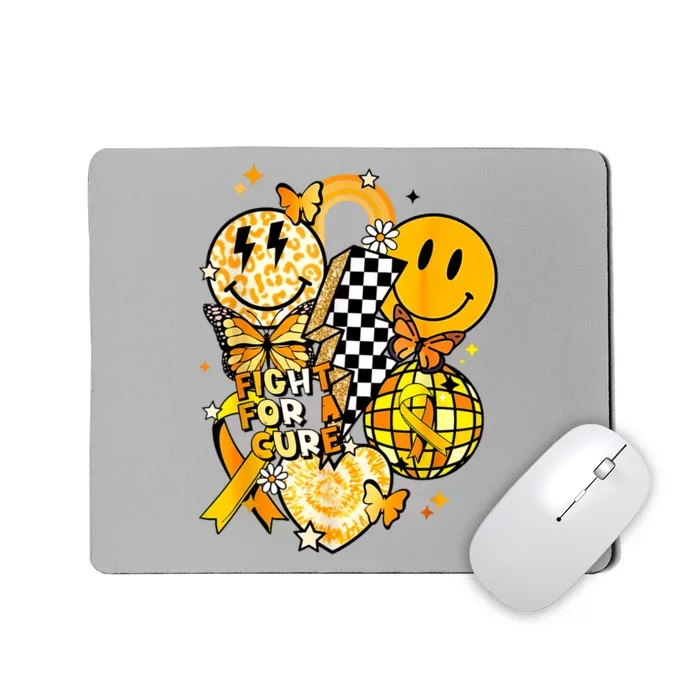 Fight For A Cure Retro Smile Face Childhood Cancer Awareness Mousepad