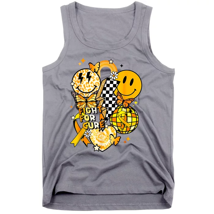 Fight For A Cure Retro Smile Face Childhood Cancer Awareness Tank Top