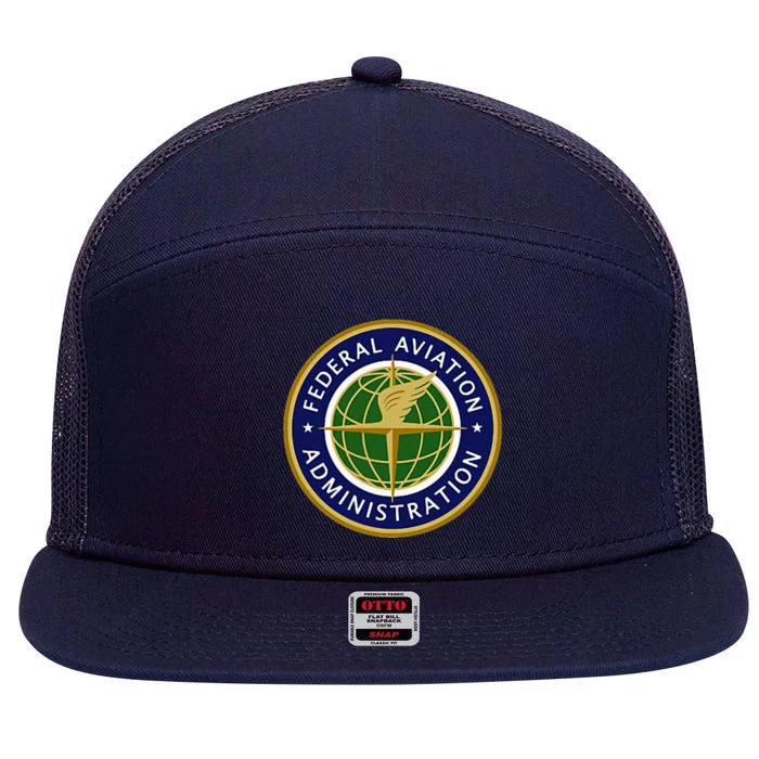 Faa Federal Aviation Administration 7 Panel Mesh Trucker Snapback Hat