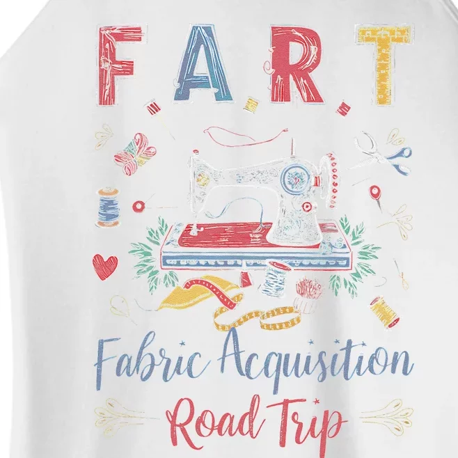 Fart Fabric Acquisition Road Trip For Sewing Quilting Lover Women’s Perfect Tri Rocker Tank