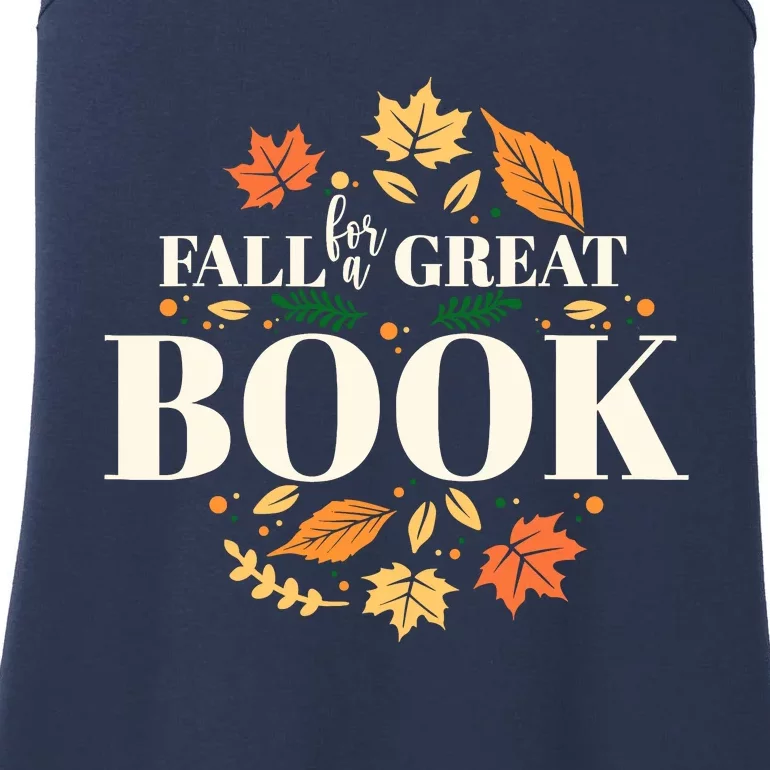 Fall For A Great Book Reading Librarian Autumn Teacher Ladies Essential Tank