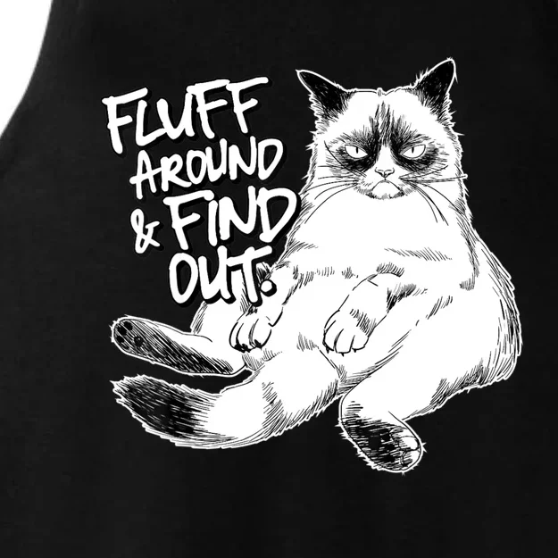 Funny Fluff Around And Find Out, Grumpy Kitty, Sarcastic Cat Ladies Tri-Blend Wicking Tank