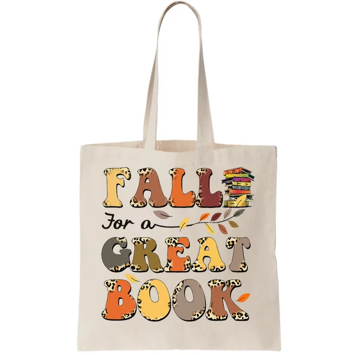 Fall For A Great Book Retro Leopard Autumn Thanksgiving Tote Bag