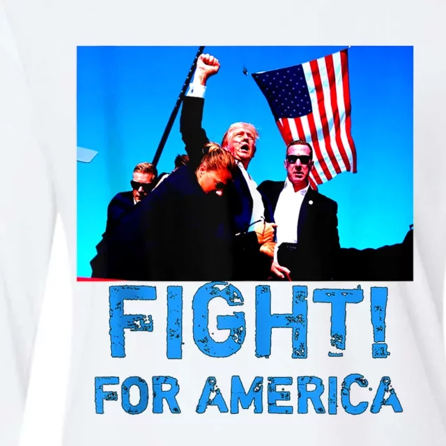 Fight For America Donald Trump 2024 Usa Election Voting Womens Cotton Relaxed Long Sleeve T-Shirt