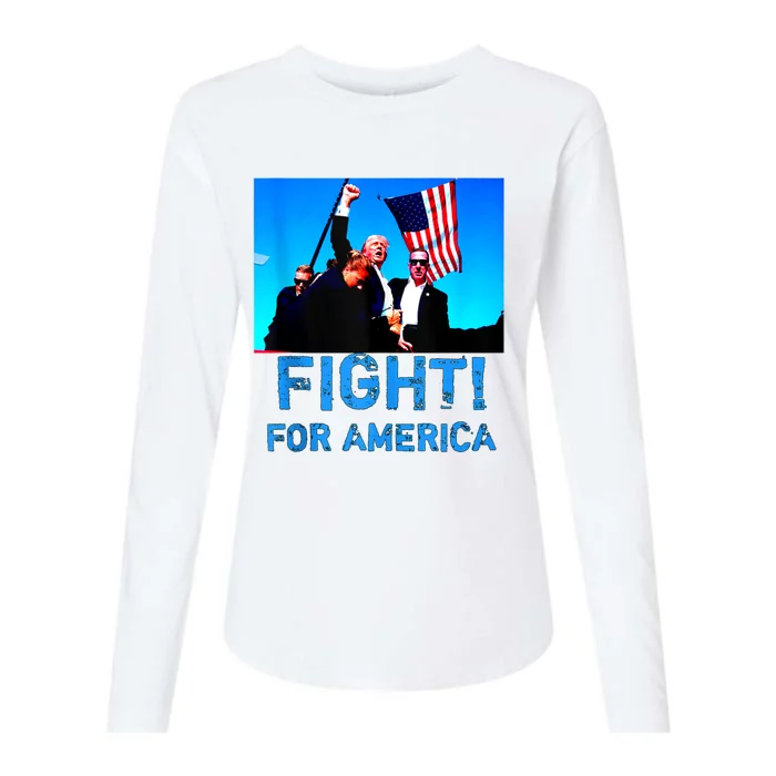 Fight For America Donald Trump 2024 Usa Election Voting Womens Cotton Relaxed Long Sleeve T-Shirt