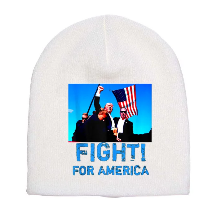 Fight For America Donald Trump 2024 Usa Election Voting Short Acrylic Beanie