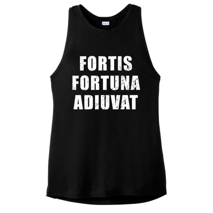 Fortis Fortuna Adiuvat Ladies Tri-Blend Wicking Tank