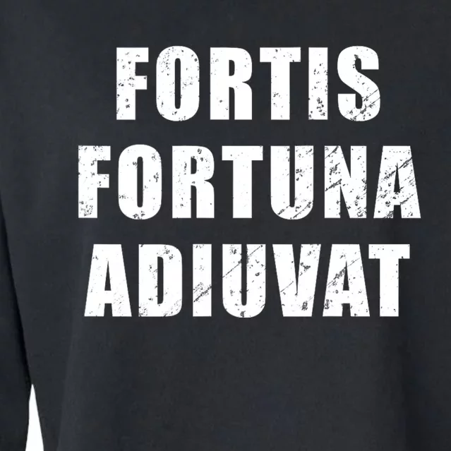 Fortis Fortuna Adiuvat Cropped Pullover Crew