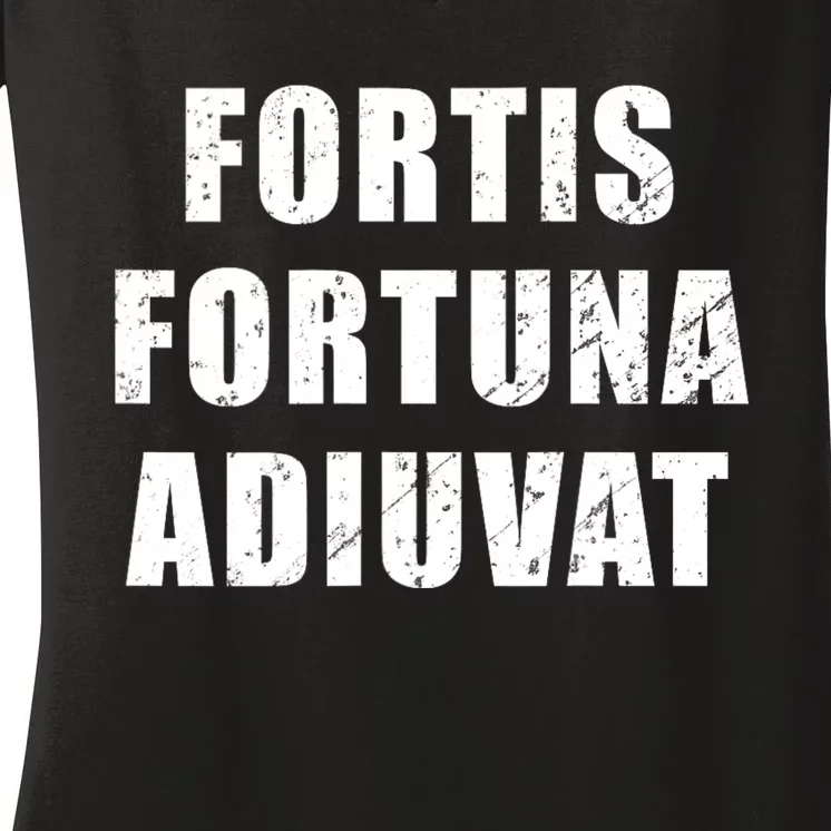 Fortis Fortuna Adiuvat Women's V-Neck T-Shirt