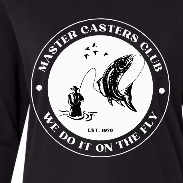 Fly Fishing Avid Fisherman Master Caster Anglers Club Womens Cotton Relaxed Long Sleeve T-Shirt