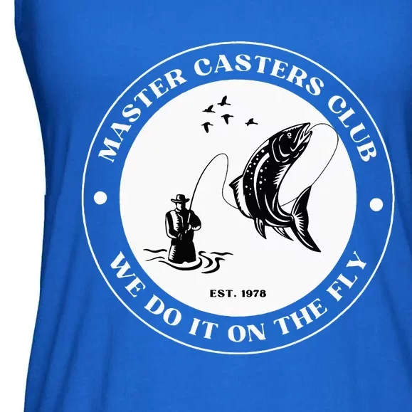 Fly Fishing Avid Fisherman Master Caster Anglers Club Ladies Essential Flowy Tank