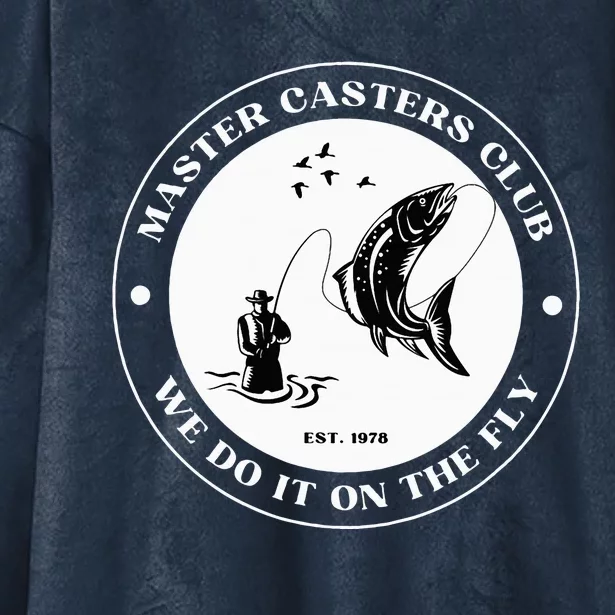 Fly Fishing Avid Fisherman Master Caster Anglers Club Hooded Wearable Blanket