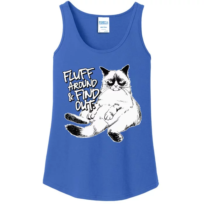 Funny F.luff Around And Find Out Grumpy K.itty Sarcastic Cat Ladies Essential Tank