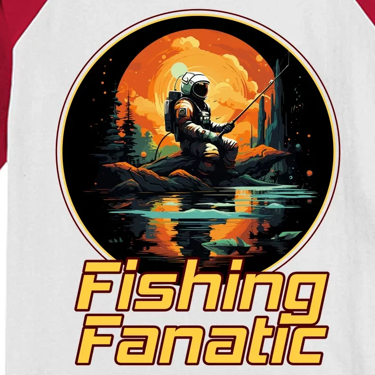 Fishing Fanatic Astronaut Kids Colorblock Raglan Jersey