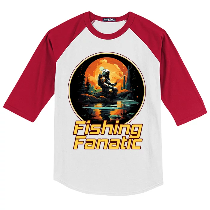 Fishing Fanatic Astronaut Kids Colorblock Raglan Jersey