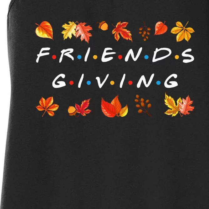 Friendsgiving Fall Autumn Friends & Family Thanksgiving Women's Racerback Tank