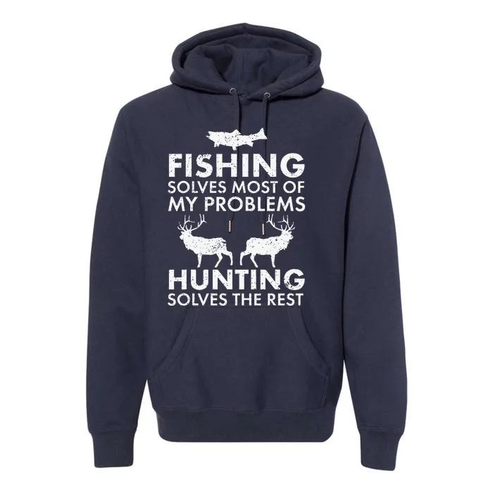 Funny Fishing And Hunting Gift Christmas Humor Hunter Cool Premium Hoodie