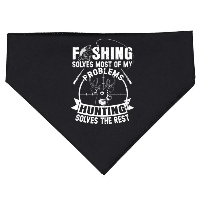 Funny Fishing And Hunting Gift Christmas Humor Hunter Cool USA-Made Doggie Bandana