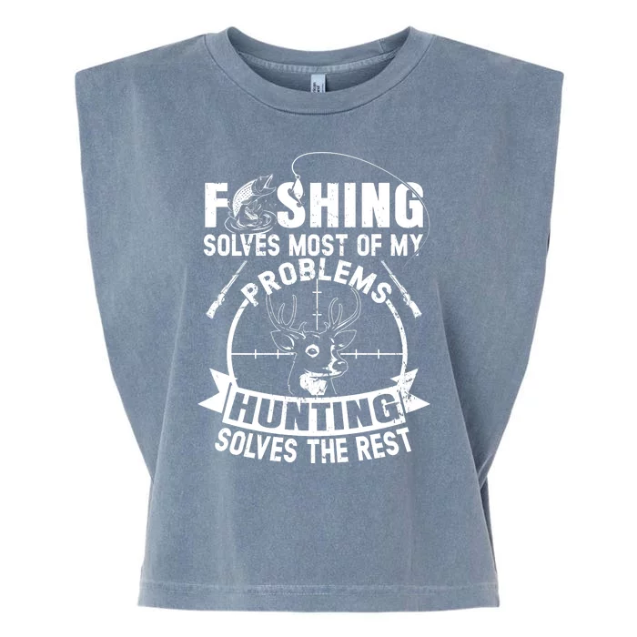 Funny Fishing And Hunting Gift Christmas Humor Hunter Cool Garment-Dyed Women's Muscle Tee