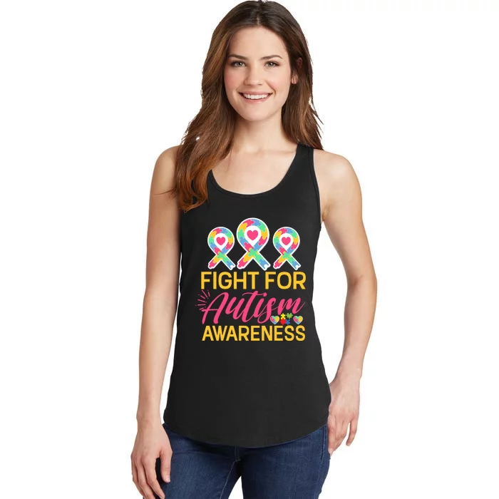 Fight For Autism Awareness Ladies Essential Tank