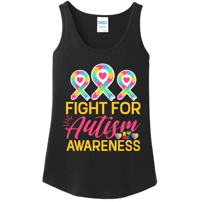 Fight For Autism Awareness Ladies Essential Tank