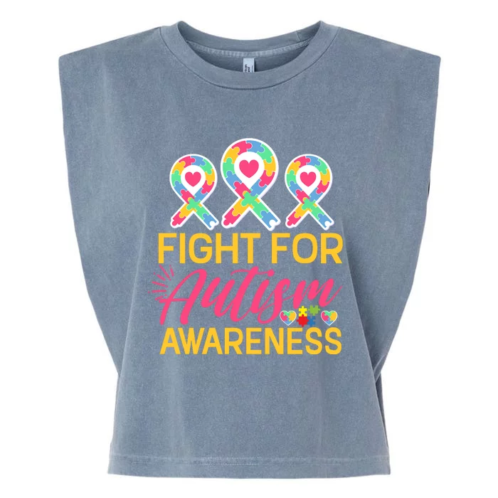 Fight For Autism Awareness Garment-Dyed Women's Muscle Tee