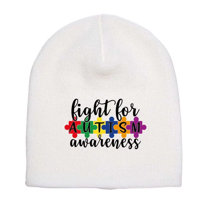 Fight For Autism Awareness Short Acrylic Beanie