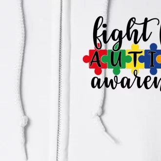 Fight For Autism Awareness Full Zip Hoodie