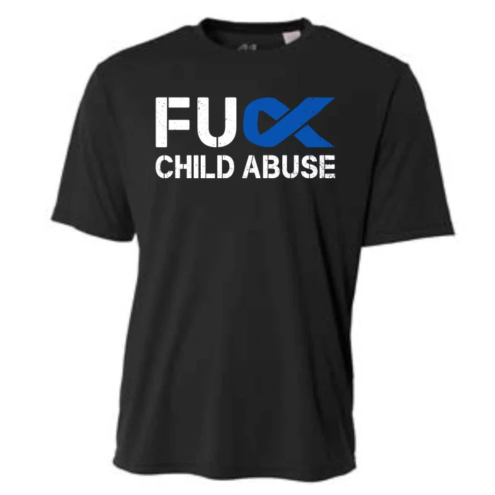 Fuck Fu Abuse Awareness Month Blue Ribbon Prevention Gift Cooling Performance Crew T-Shirt