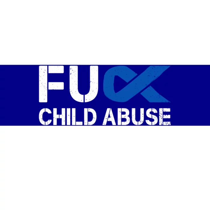 Fuck Fu Abuse Awareness Month Blue Ribbon Prevention Gift Bumper Sticker