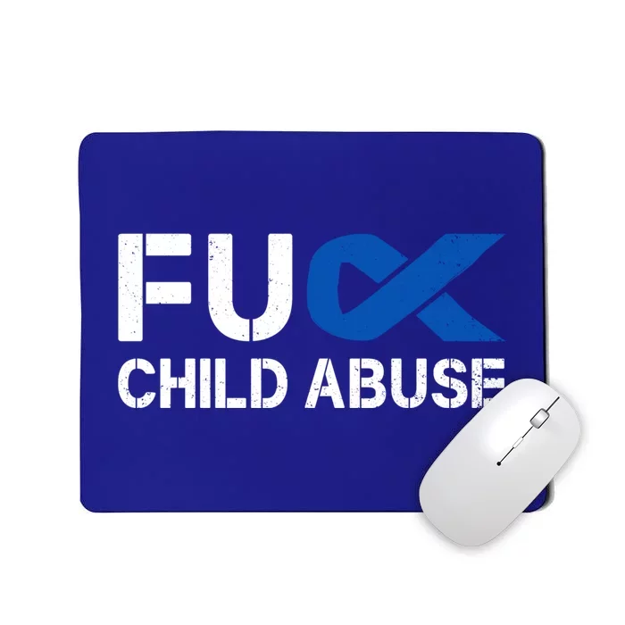 Fuck Fu Abuse Awareness Month Blue Ribbon Prevention Gift Mousepad