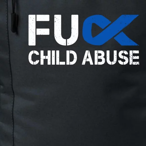 Fuck Fu Abuse Awareness Month Blue Ribbon Prevention Gift Daily Commute Backpack