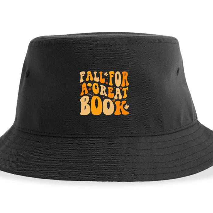 Fall For A Great Book Retro Fall Leaves Autumn Thanksgiving Sustainable Bucket Hat