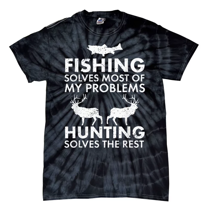 Funny Fishing And Hunting Gift Christmas Humor Hunter Cool Tie-Dye T-Shirt