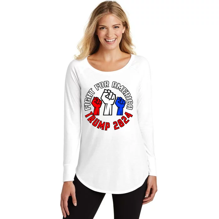 Fight For America Trump 2024 Maga Women's Perfect Tri Tunic Long Sleeve Shirt