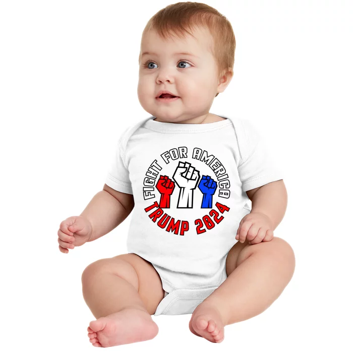 Fight For America Trump 2024 Maga Baby Bodysuit