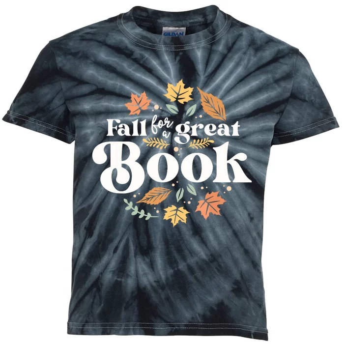 Fall For A Great Book Reading Librarian Autumn Teacher Kids Tie-Dye T-Shirt