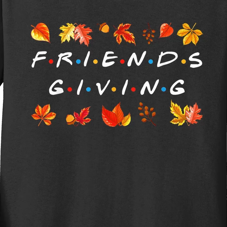 Friendsgiving Fall Autumn Friends & Family Thanksgiving Kids Long Sleeve Shirt