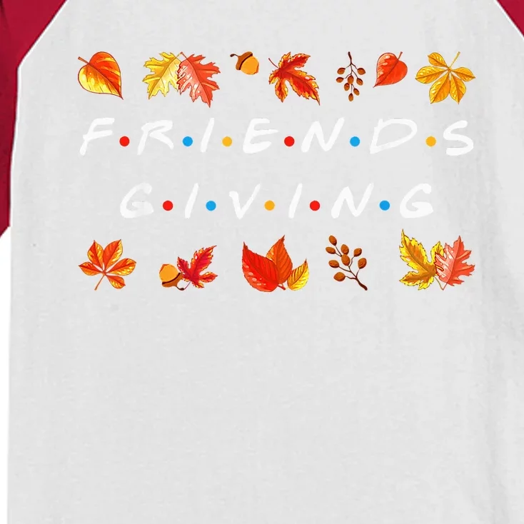 Friendsgiving Fall Autumn Friends & Family Thanksgiving Kids Colorblock Raglan Jersey