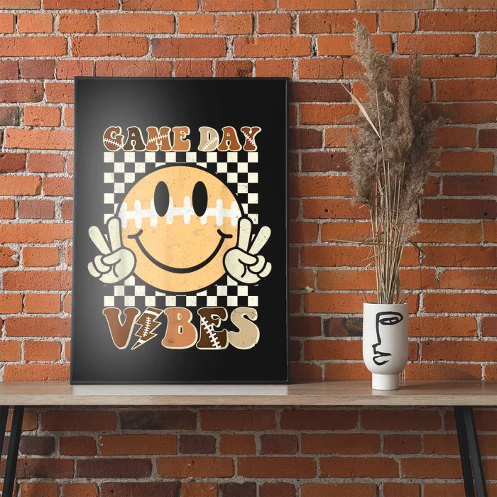 Funny Face American Football Game Day Vibes Sport Poster