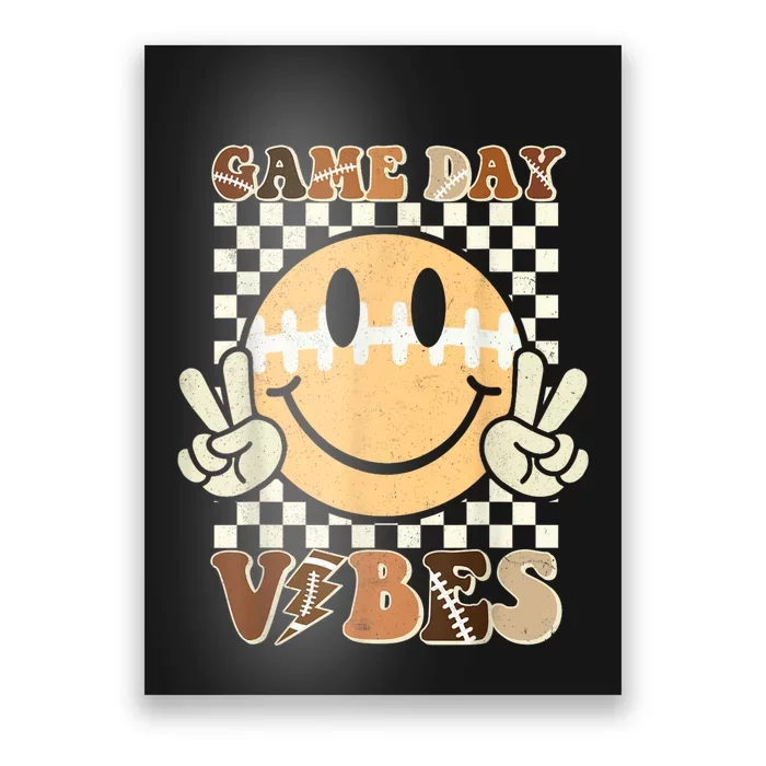 Funny Face American Football Game Day Vibes Sport Poster