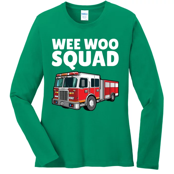 Funny Firefighter Art For Women Fire Truck Fireman Ladies Long Sleeve Shirt