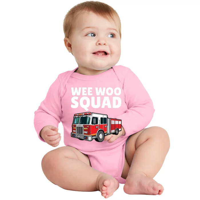 Funny Firefighter Art For Women Fire Truck Fireman Baby Long Sleeve Bodysuit