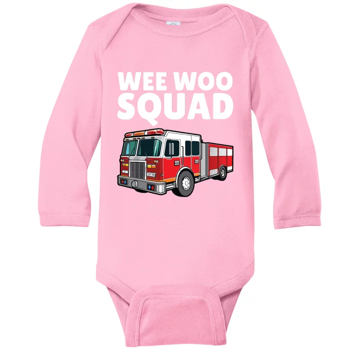 Funny Firefighter Art For Women Fire Truck Fireman Baby Long Sleeve Bodysuit