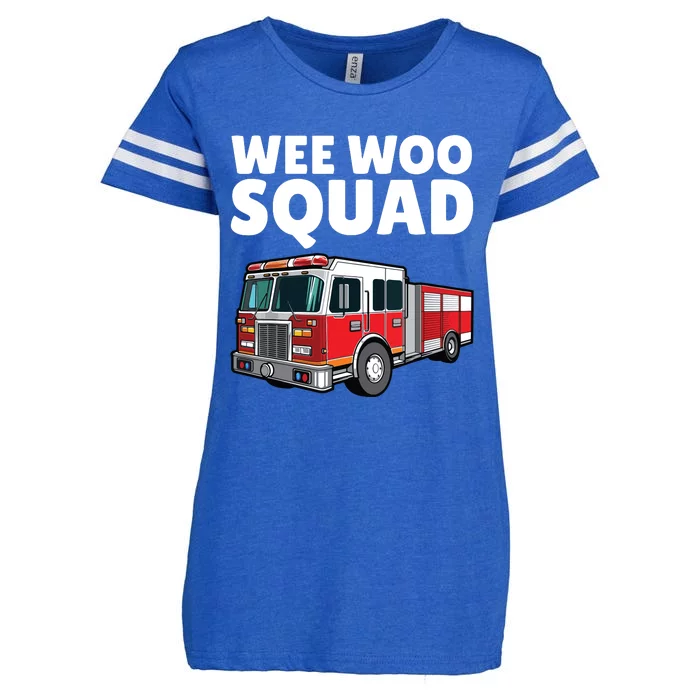 Funny Firefighter Art For Women Fire Truck Fireman Enza Ladies Jersey Football T-Shirt