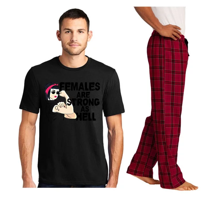 Feminist Females Are Strong As Hell Rosie The Riveter Gift Pajama Set