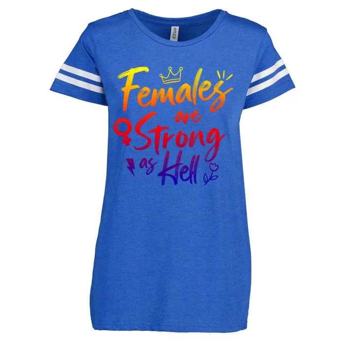 Feminist Females Are Strong As Hell Gift Enza Ladies Jersey Football T-Shirt