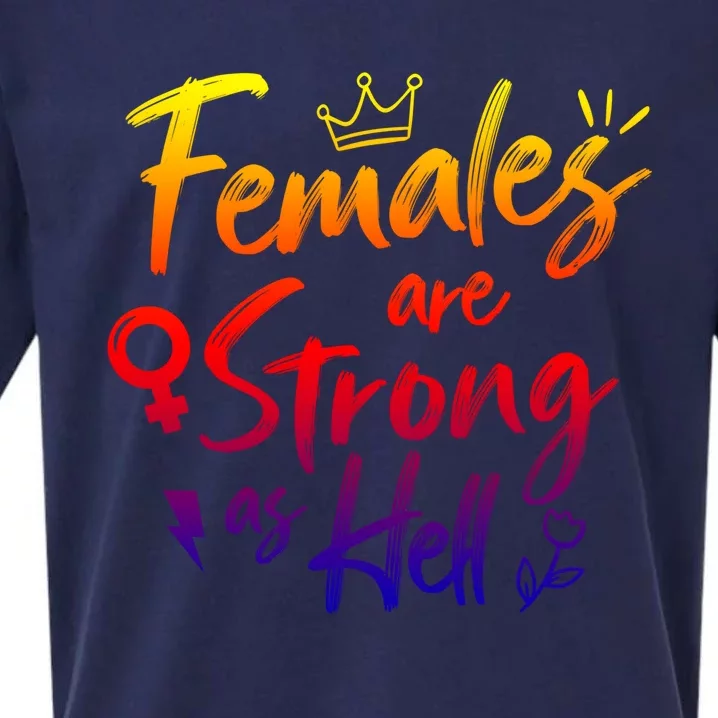 Feminist Females Are Strong As Hell Gift Sueded Cloud Jersey T-Shirt