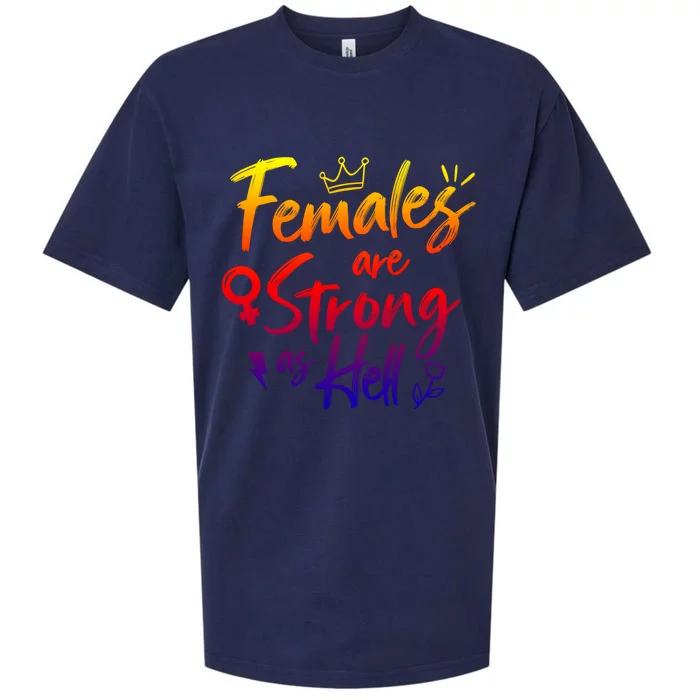 Feminist Females Are Strong As Hell Gift Sueded Cloud Jersey T-Shirt