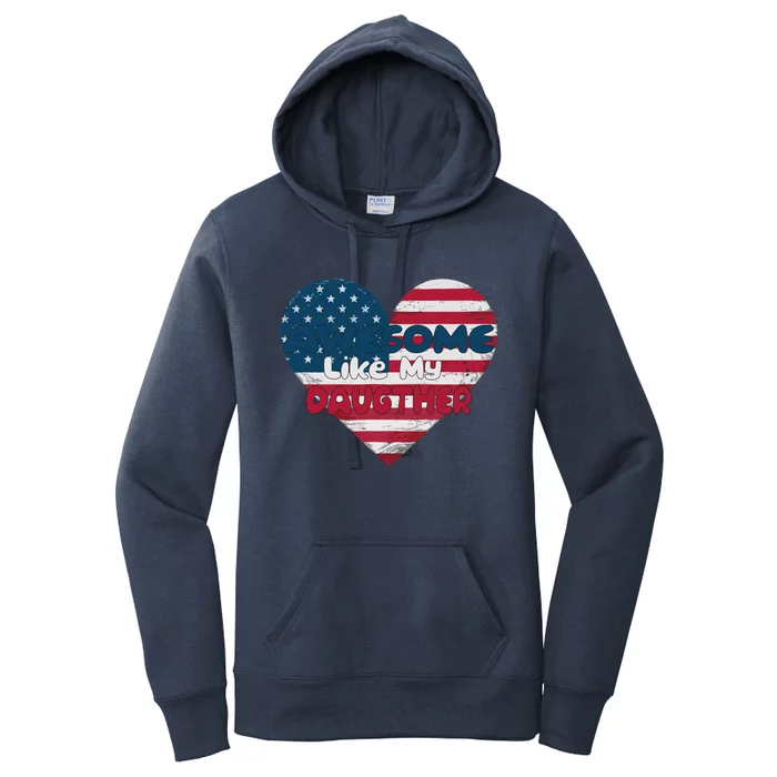 Funny Father American Day Awesome Like My Daughter Cool Gift Women's Pullover Hoodie